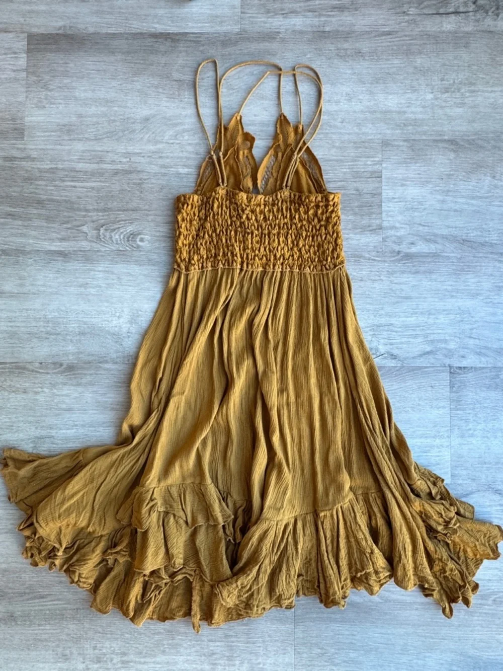 Free People Womens Adella Slip Dress Golden Yellow Lace Fairy Dress XS - Picture 9 of 11